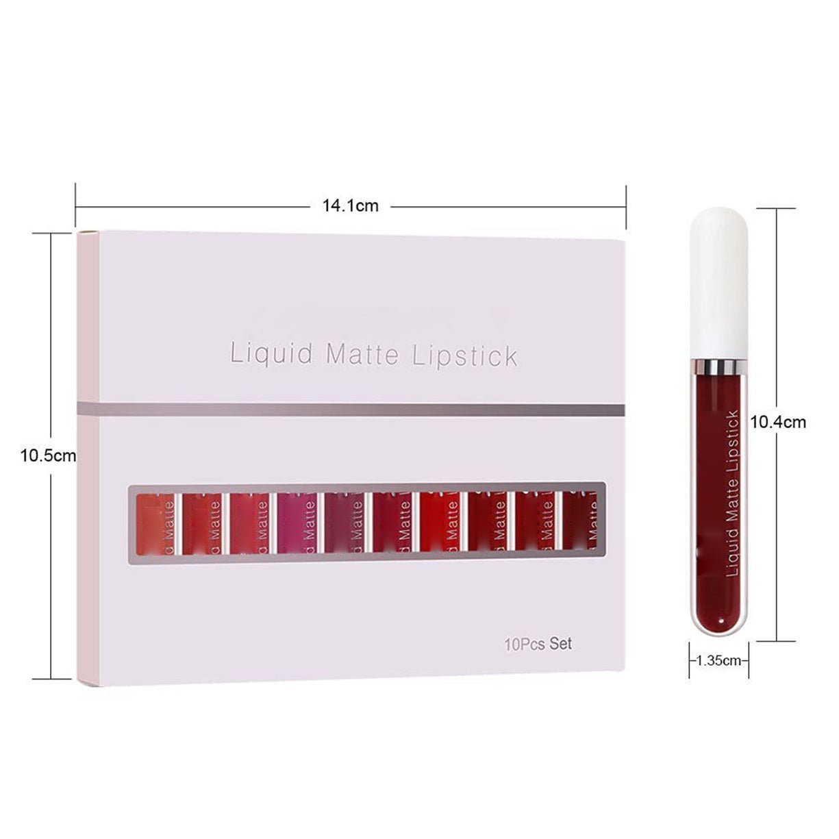 💝10Pcs Matte Waterproof Long Lasting Lip Gloss-Hjmeta®