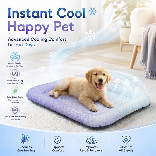 ❄️Pet Cooling Mat for Dogs & Cats 🐾  Naturally Cool Ice-Silk Pad • Breathable, Washable & Soft