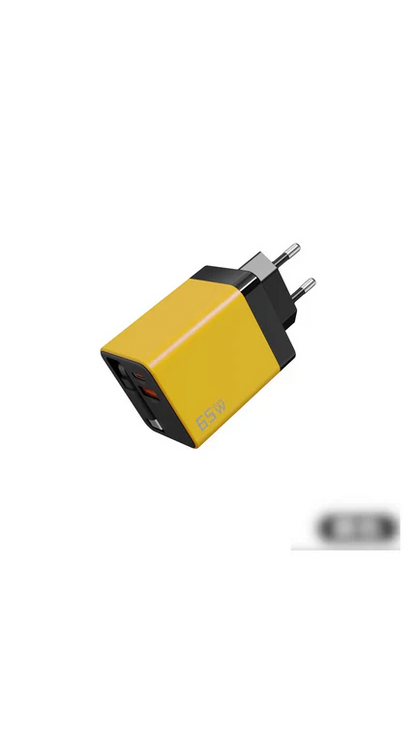 3-in-1 GaN Charger, 80W MAX scalable fast charging module with Type-C cable and 2 USB ports
