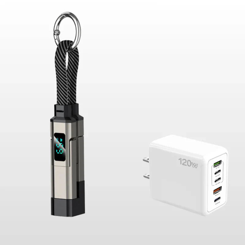 upsell🔥Limited Time SALE 40% OFF🔥4-in-1 Digital Display Keychain Charging Cable