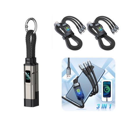 🔥Limited Time SALE 40% OFF🔥Hjmeta®4-in-1 Digital Display Keychain Charging Cable