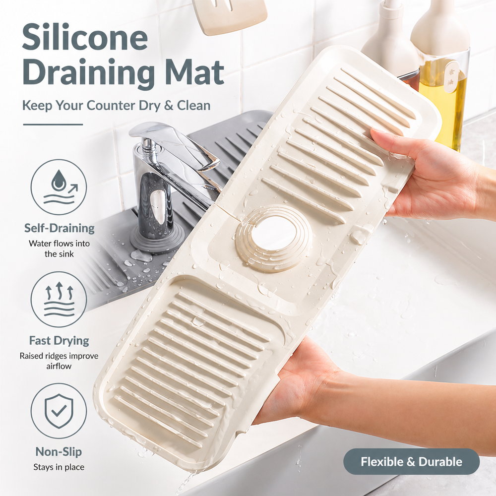 Silicone Self-Draining Sink Mat