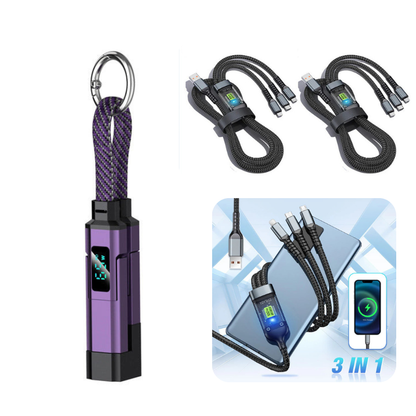 upsell🔥Limited Time SALE 40% OFF🔥4-in-1 Digital Display Keychain Charging Cable