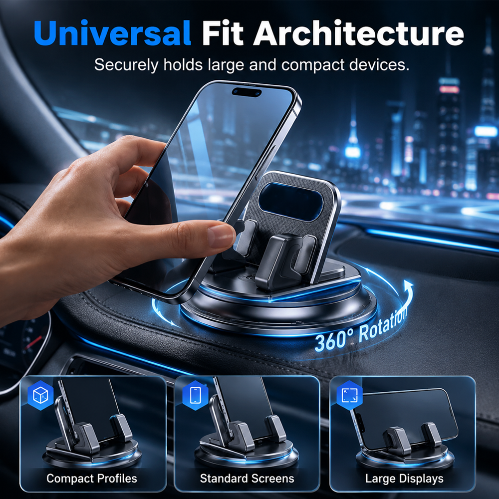 📱 Hjmeta®-Rotating Dashboard Car Phone Holder – 360° Adjustable & Anti-Slip – Hands-Free Phone Mount 🛡️