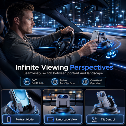 📱 Hjmeta®-Rotating Dashboard Car Phone Holder – 360° Adjustable & Anti-Slip – Hands-Free Phone Mount 🛡️