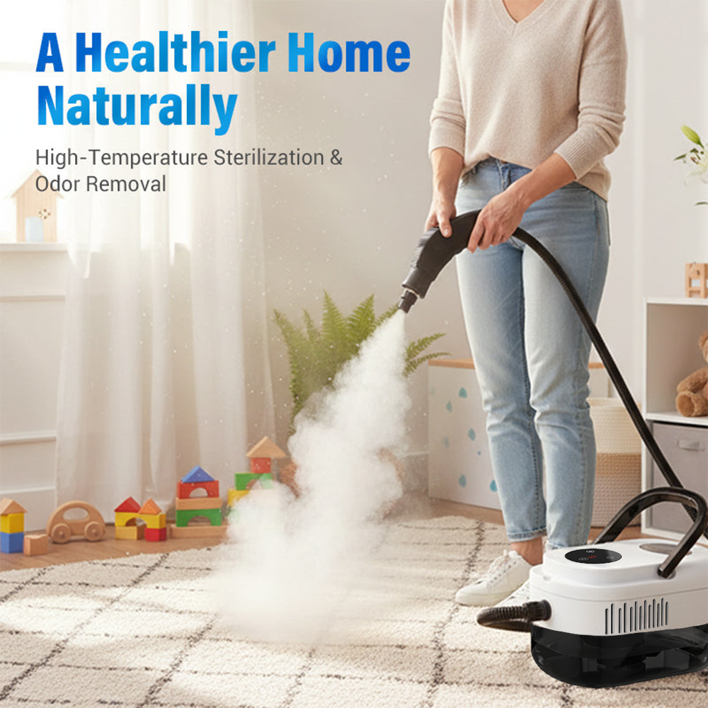 🥳2026 HOT SALE🥳💞50K+ SOLD!📢⏰ 50% OFF! High‑Temp Steam Cleaner – 105°C steam, 15s heat‑up. Kills 99.9% germs, no chemicals. 6 levels, large 1100ml tank. Multi‑surface magic! 🔥✨