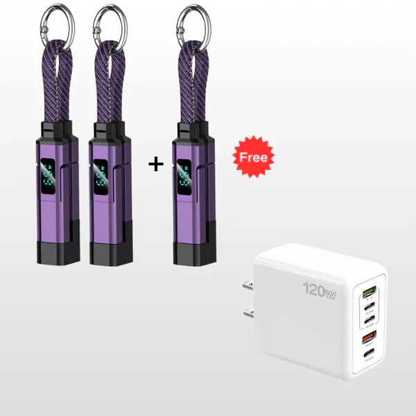 upsell🔥Limited Time SALE 40% OFF🔥4-in-1 Digital Display Keychain Charging Cable