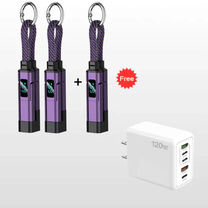 upsell🔥Limited Time SALE 40% OFF🔥4-in-1 Digital Display Keychain Charging Cable