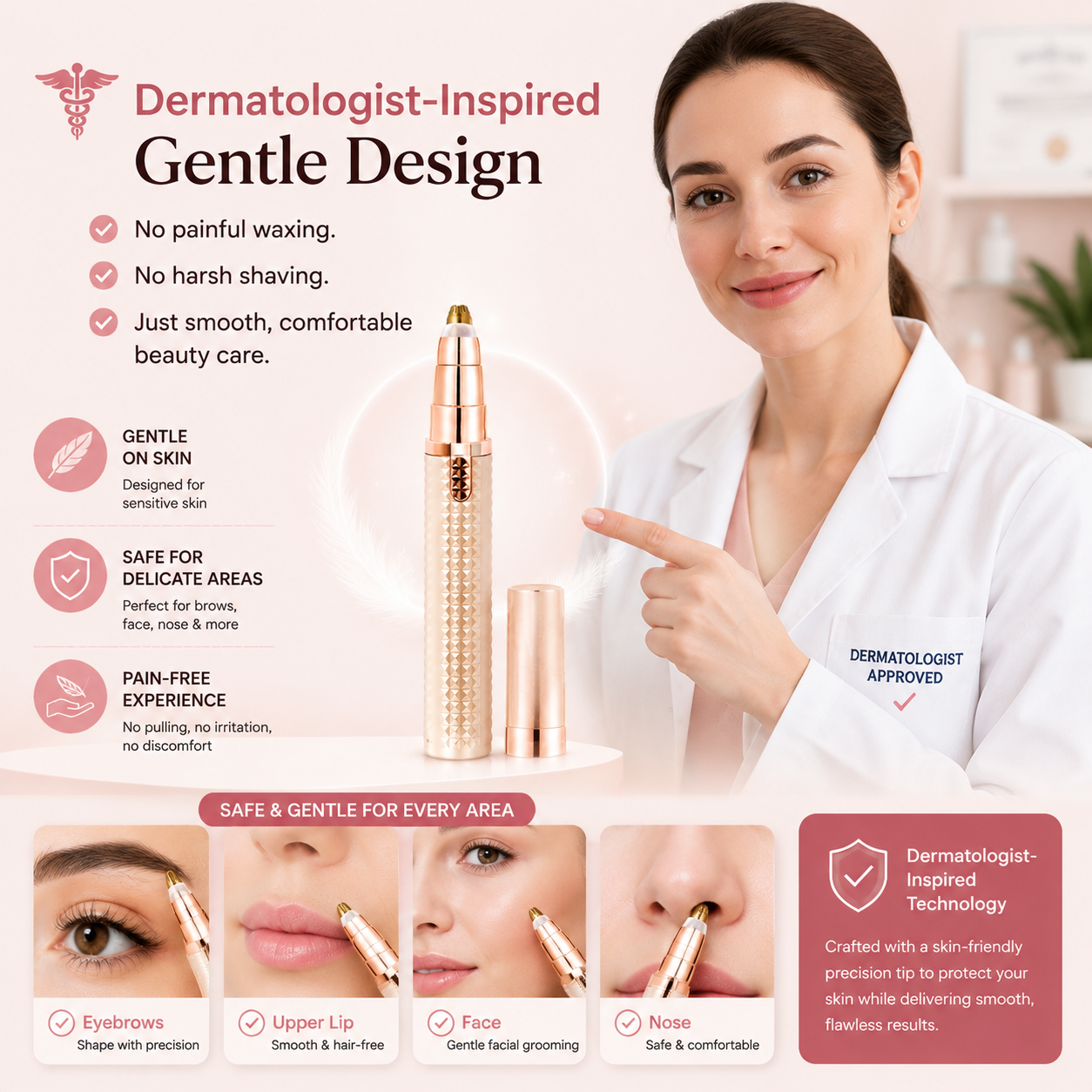 Hjmeta® 3-in-1 Electric Beauty Tool — Your Salon-Like Look At Home Shape Perfect Brows, Remove Unwanted Facial Hair & Stay Smooth In Seconds With One Easy-To-Use Grooming Device.