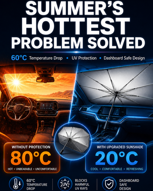 🔥 2026 Upgraded Car Windshield Sun Shade Umbrella