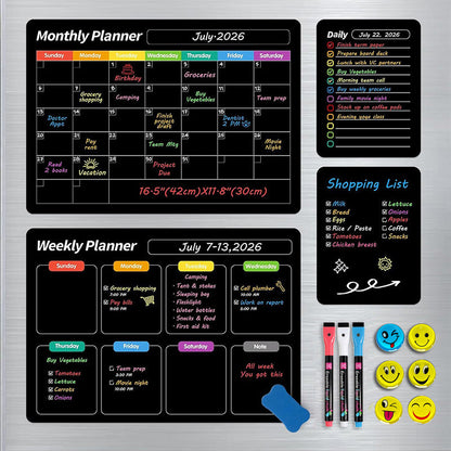 🌈Magnetic Calendar Board with Erasable Markers