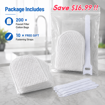 🔥LAST DAY 50% OFF🔥💧Faucet Filter Cotton Bags - Universal, 100 PCS Splash-Proof Faucet Filter 🌟Set