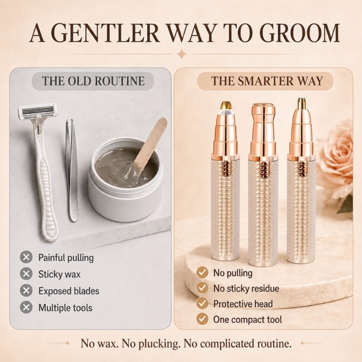Hjmeta® 3-in-1 Electric Beauty Tool — Your Salon-Like Look At Home Shape Perfect Brows, Remove Unwanted Facial Hair & Stay Smooth In Seconds With One Easy-To-Use Grooming Device.