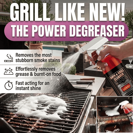 Oven & Grill Cleaner Spray – Dissolves Grease in 5 Mins, No Scrubbing & Eliminates Odors -Hjmeta®