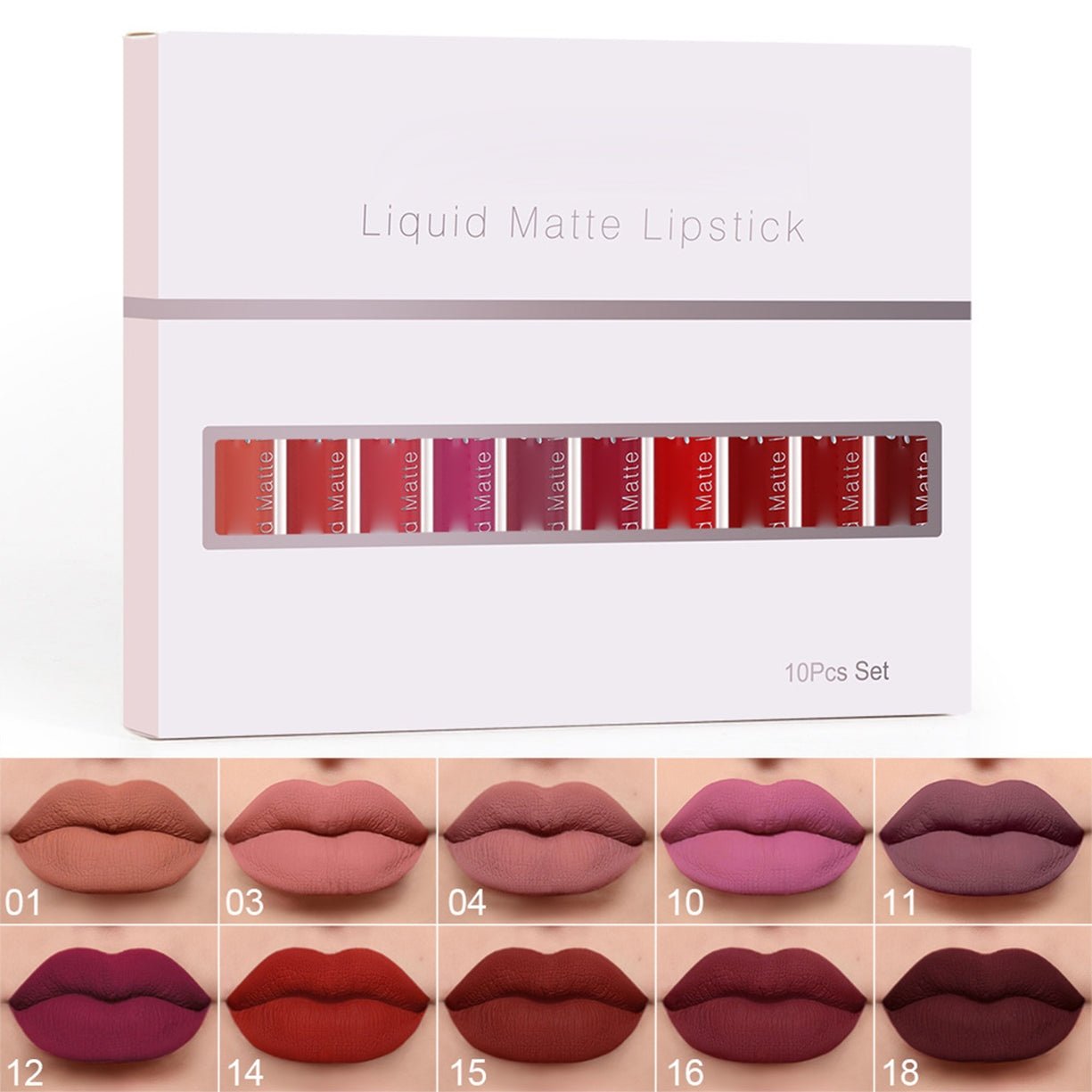 💝10Pcs Matte Waterproof Long Lasting Lip Gloss-Hjmeta®