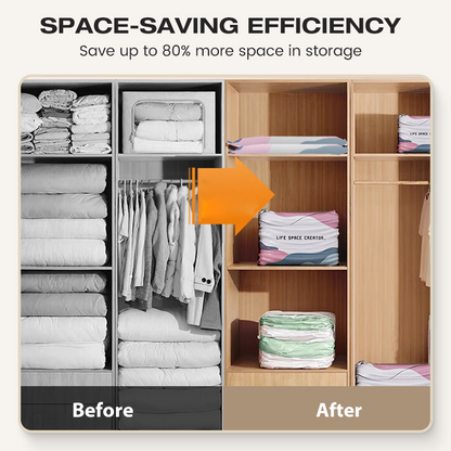 🧳💨 40% OFF! ✨️Hjmeta®No‑Pump Vacuum Storage Bags – Press & seal, no pump needed. Saves 80% space, keeps clothes dry & dust‑free. Perfect for bulky bedding & off‑season gear. 🛏️🗄️