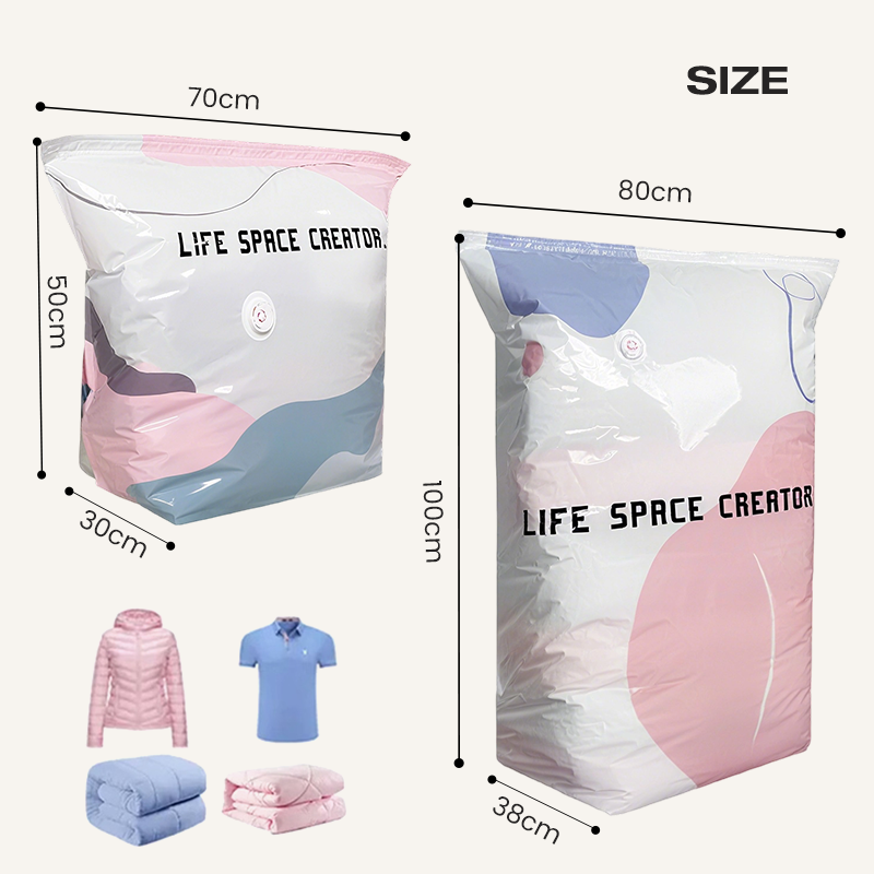 🧳💨 40% OFF! ✨️Hjmeta®No‑Pump Vacuum Storage Bags – Press & seal, no pump needed. Saves 80% space, keeps clothes dry & dust‑free. Perfect for bulky bedding & off‑season gear. 🛏️🗄️
