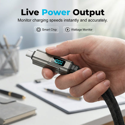 🔥Limited Time SALE 40% OFF🔥Hjmeta®4-in-1 Digital Display Keychain Charging Cable